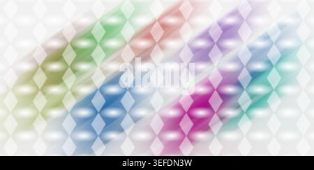 A bright, clean background featuring a subtle diamond pattern overlaid with soft, diagonal bands of pastel colors and a frosted, light-diffusing effec Stock Photo