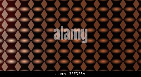 A digital abstract background featuring a repeating diamond grid pattern with copper and bronze tones, transitioning from light to dark. Stock Photo