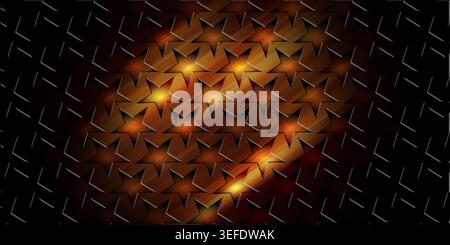 A textured background featuring a repeating pattern of embossed stars with a metallic finish, transitioning from dark shadows to warm orange and brown Stock Photo