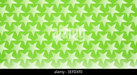 A seamless pattern of white stars arranged in a grid, set against a vibrant lime green gradient background. Stock Photo