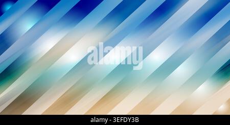 Abstract background with diagonal stripes transitioning from deep blue to sandy beige, featuring soft light effects and a smooth gradient. Stock Photo