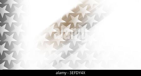 A seamless pattern of white stars arranged in a grid, set against a soft, abstract background with diagonal light streaks and a subtle gradient. Stock Photo
