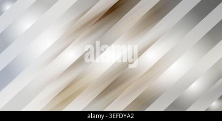 A sophisticated abstract background featuring diagonal stripes in shades of silver and grey, enhanced with subtle light flares and a smooth gradient. Stock Photo