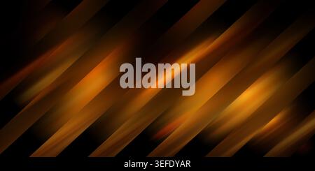 Warm abstract background featuring diagonal orange and gold stripes with intense glowing light effects against a black background. Stock Photo