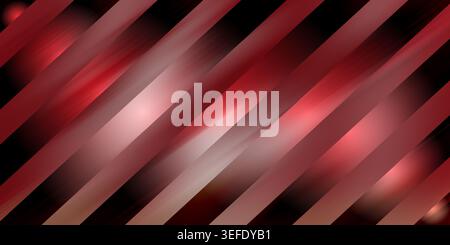 Sophisticated abstract background with diagonal red and maroon stripes, accented by soft glowing light spots on a dark background. Stock Photo