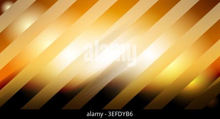 A dynamic abstract background featuring diagonal stripes in varying shades of gold and amber, accented with soft glowing light flares and smooth gradi Stock Photo