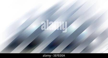 A sleek abstract background with diagonal grey and black stripes, highlighted by soft blue light glows and a smooth, flowing motion effect. Stock Photo