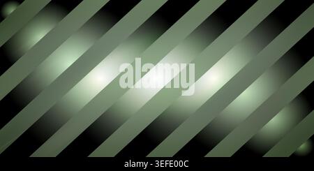 An abstract digital background featuring diagonal stripes in shades of olive green and black, enhanced with soft, glowing light flares and smooth grad Stock Photo