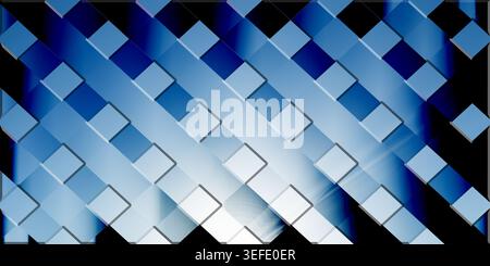 A bright abstract background featuring a diagonal grid of light blue square tiles, highlighted by radiant light streaks and a soft gradient effect. Stock Photo