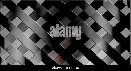 A modern abstract background featuring a grid of dark grey and black squares with a subtle metallic texture and diagonal light streaks. Stock Photo