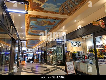 Piccadilly Arcade interior off Birmingham New Street, Birmingham, West Midlands, England, UK. Stock Photo