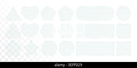 Transparent light plastic, 3d texture glass effect. Ribbed frame rectangle, glossy line panel. Square screen vector plate with abstract fractal Stock Vector