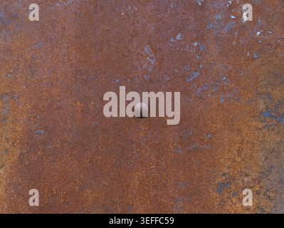 Rusty steel metal texture with rivets as steam punk. Rust metal texture with rivets background Stock Photo