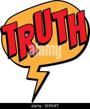 TRUTH Comic Book Pop Art Speech Bubble Lightning Stock Vector