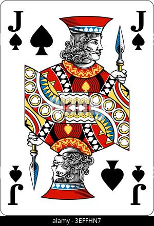 Jack of Spades Design from Deck of Playing Cards Stock Vector