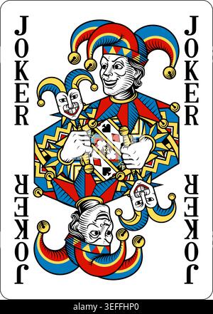 Joker Card Design from Deck of Playing Cards Stock Vector