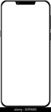 Smartphone screen empty frame isolated on transparent background Stock Vector