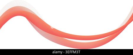 Luxury Red Flowing Wave Abstract Background for Premium Corporate Presentation Design Stock Vector