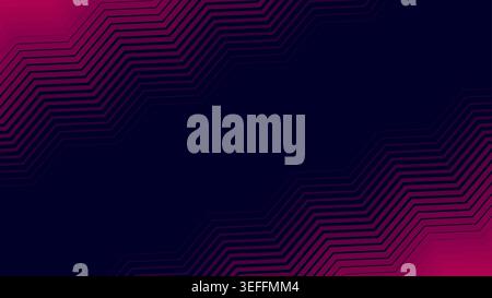 Abstract pink and magenta zigzag lines on dark navy background featuring a dynamic digital pattern with modern geometric motion for technology Stock Vector
