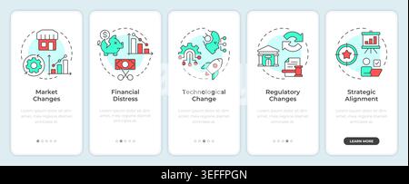 Primary restructuring causes onboarding mobile app screen Stock Vector