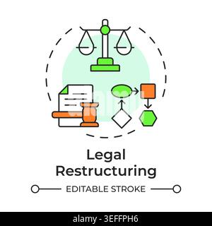 Legal restructuring multi color concept icon Stock Vector