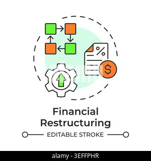 Financial restructuring multi color concept icon Stock Vector