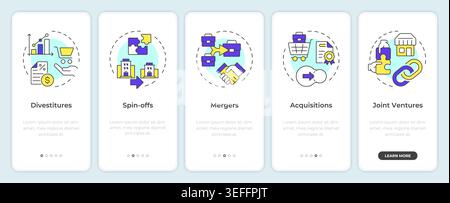 Key restructuring mechanisms onboarding mobile app screen Stock Vector
