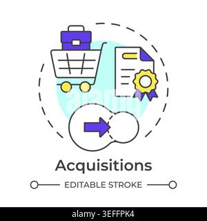 Acquisitions multi color concept icon Stock Vector