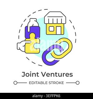 Joint ventures multi color concept icon Stock Vector