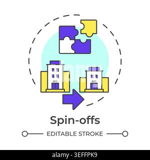 Spin offs multi color concept icon Stock Vector