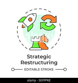 Strategic restructuring multi color concept icon Stock Vector