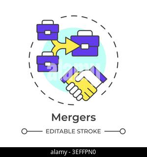Mergers multi color concept icon Stock Vector