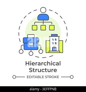 Hierarchical structure multi color concept icon Stock Vector