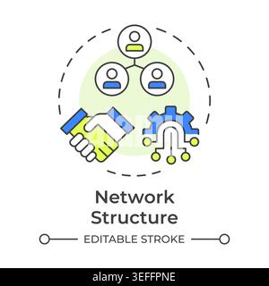 Network structure multi color concept icon Stock Vector