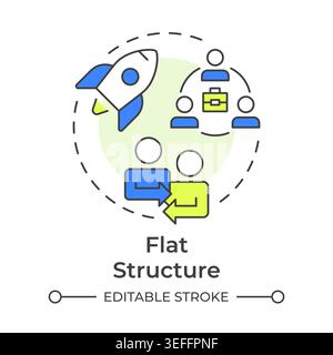 Flat structure multi color concept icon Stock Vector
