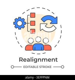 Realignment multi color concept icon Stock Vector