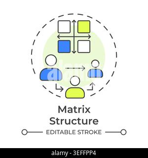 Matrix structure multi color concept icon Stock Vector