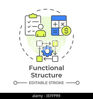 Functional structure multi color concept icon Stock Vector