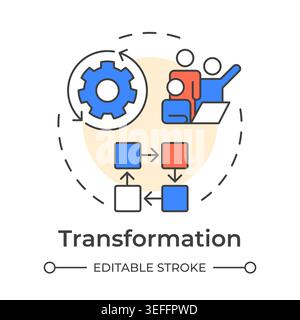 Transformation multi color concept icon Stock Vector