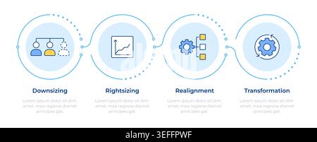 Operational restructuring models infographic 4 steps Stock Vector