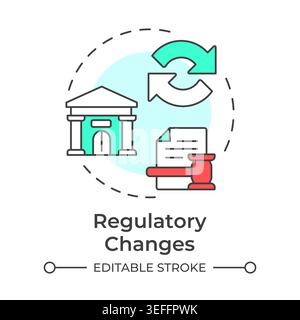 Regulatory changes multi color concept icon Stock Vector