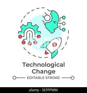 Technological change multi color concept icon Stock Vector
