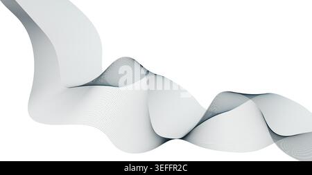 Black Flowing Abstract Wave Background Stock Vector