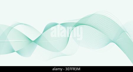 Mint Green Abstract Wave Mesh Background for Modern Digital Branding Presentation Design Stock Vector