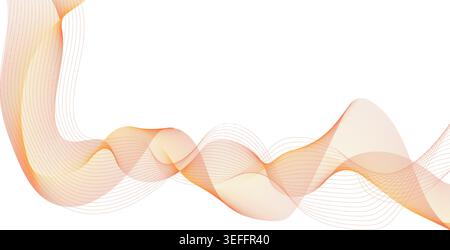 Orange Flowing Abstract Wave Background Stock Vector