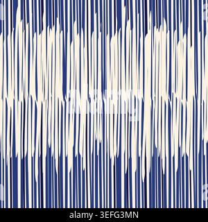 Seamless shabby striped pattern in blue. Hand drawn stripes design for carpet, ceramic tile, wallpaper, linoleum, textile, web page background. Vector Stock Vector