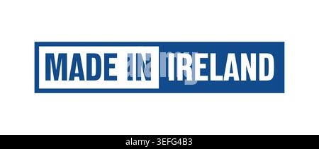 Made in Ireland square badge with blue color Stock Vector