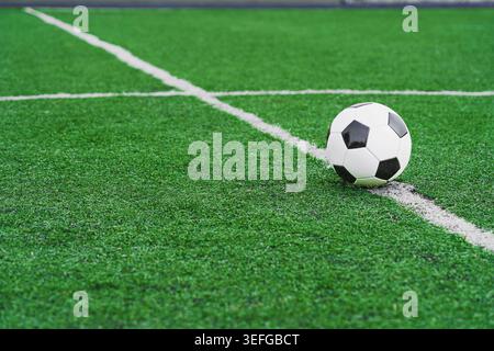 green grass texture - well-groomed turf in the stadium Stock Photo