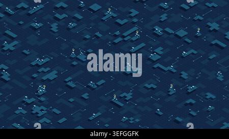 Abstract geometric shapes with route and buildings. Position point and navigate around. Vector illustration. Stock Vector