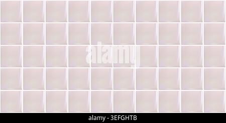 Iridescent pastel ceramic tile texture with realistic 3d glossy seamless wall pattern for modern interior background design Stock Vector